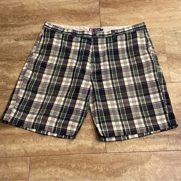 Chaps Shorts Mens 40 Plaid Multicolor Chino Short Ralph Lauren Golf Casual - Picture 1 of 8